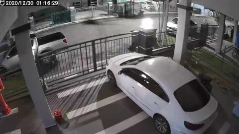 Strange Aberration Seen on Security Camera, Bangkok, Thailand - 30 Dec 2020 Stock Footage 205355339