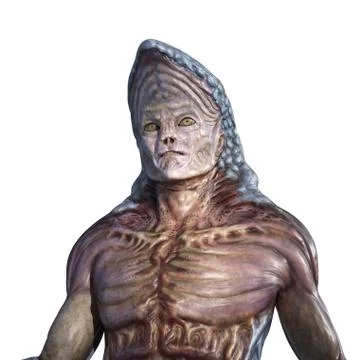 Strange Alien Portrait - on white Stock Illustration