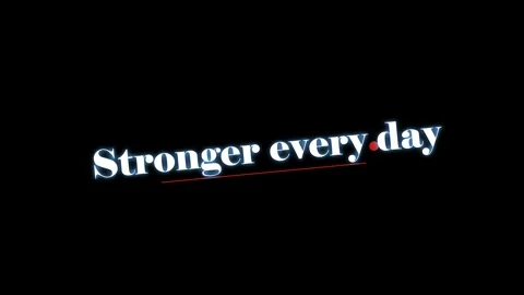 Strange and every day text appears on black background with light streaks with Stock Footage 345499612