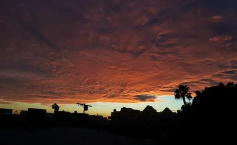 Strange and freaky clouds during the sunset over Los Angeles in California Fotos de archivo
