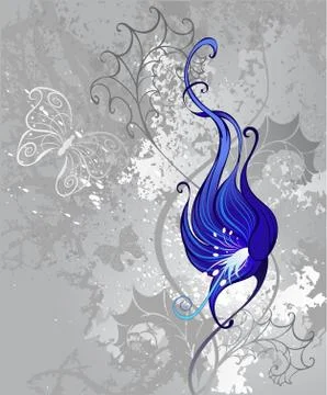 Strange Blue Flower Stock Illustration
