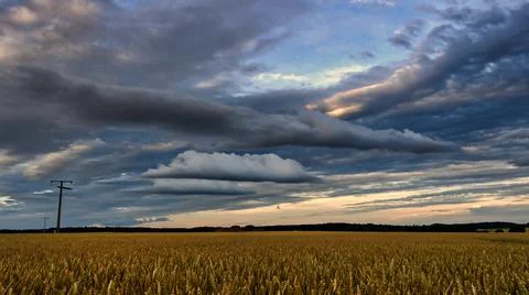 Strange Clouds Over Corn Field Stock Photos