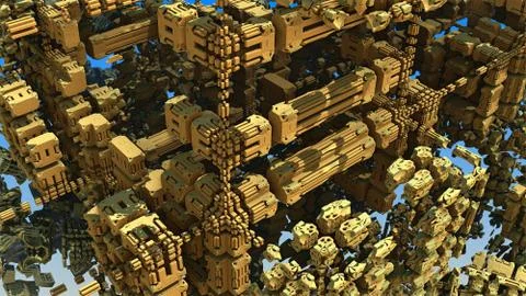 Strange complex futuristic construction Illustrazione stock