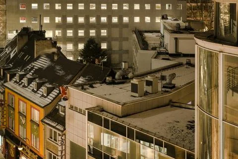 Strange elevated city view, dense backyard Stock Photos