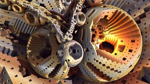 Strange fractal pattern of the spheres 스톡 일러스트