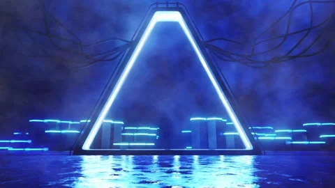 Strange Glowing Triangle Vídeo Stock 134566711