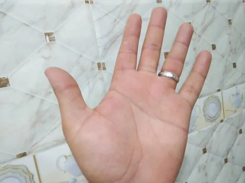 Strange hand lines Stock Photos