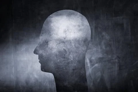 Strange Head The Shape of a human head cut from cardboard. Copyright: xZoo... Foto stock