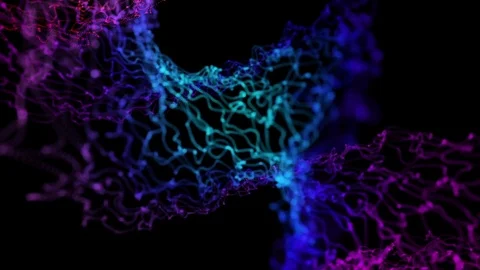 Strange Infinite Alien DNA Creature Microbe Plant or Structure  Cyan Purple Stock-Footage 72110425