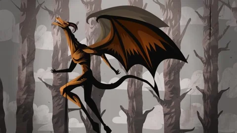 Strange jersey devil flying in the forest Vidéo 313707414