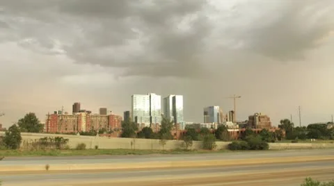 Strange Light at Sunset in Denver Stock Footage