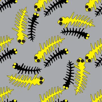 Strange Lizard Seamless Pattern Иллюстрация