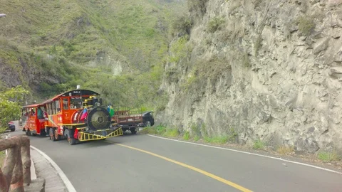 Strange Looking Train Going Up Hill Stock Footage 88347287