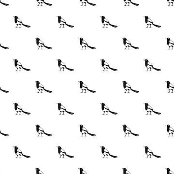 Strange magpie pattern seamless Illustrazione stock