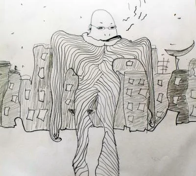 A strange man in the city Stock Illustration