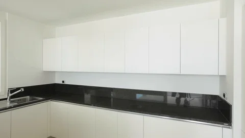 Strange man opened and closed the doors in the kitchen Stock Footage 117097188