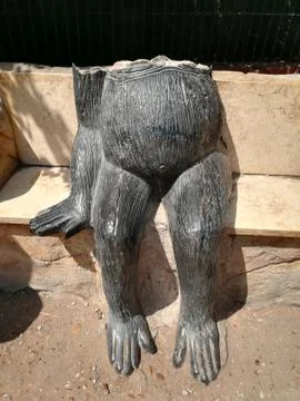 Strange Monkey Statue In Zoo Stock Photos