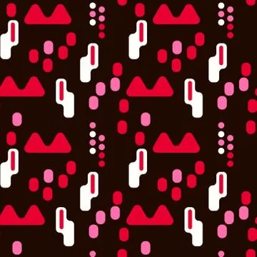 Strange mountain forest seamless pattern Stock Illustration