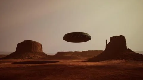 Strange object hovering in the sky over Arizona 스톡 일러스트