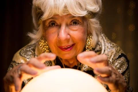 Strange old fortune teller Stock Photos