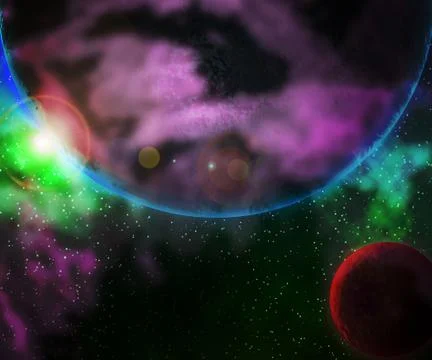 Strange planet outer space backdrop イラスト素材