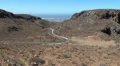 Strange rocky and dry landscape with ocean of Gran Canaria HD Footage