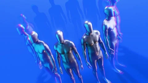 Strange Rotating Clones Stock Footage 263743085