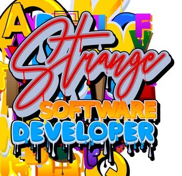 Strange Software Developer. Graffiti tag. Abstract modern street art decora.. Stock Illustration