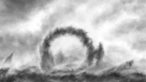 Strange stone ring of ancient forgotten civilization illustration. Abandone.. Stock Illustration