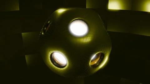 Strange Stone with Shining Middle 4K VJ Loop - Mystical Motion Background Ye Stock Footage 302065357