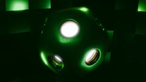 Strange Stone with Shining Middle 4K VJ Loop - Mystical Motion Background Gr Stock Footage 302065383