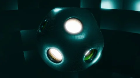 Strange Stone with Shining Middle 4K VJ Loop - Mystical Motion Background Te Stock Footage 302065387