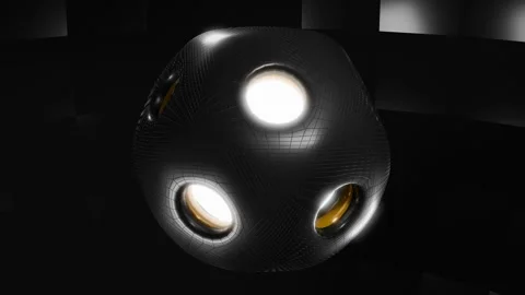 Strange Stone with Shining Middle 4K VJ Loop - Mystical Motion Background Wh Video stock 302065399