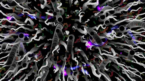 Strange Swarming Organisms in Abstract Pattern Stock Footage 320397425