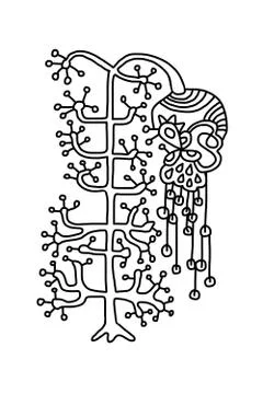 Strange tree illustration Stock Illustration