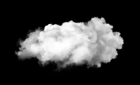 Strange white cloud on black background Stock Photos