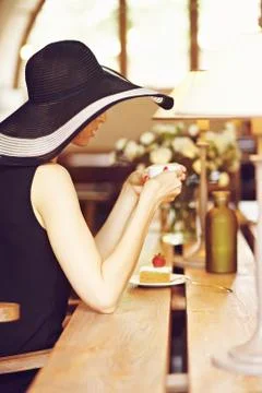 Stranger in a cafe Stock Photos