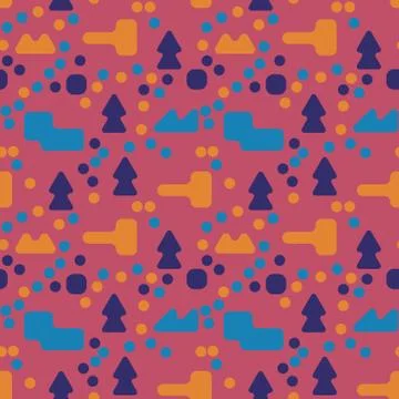 Stranger landscape abstract seamless pattern Stock Illustration