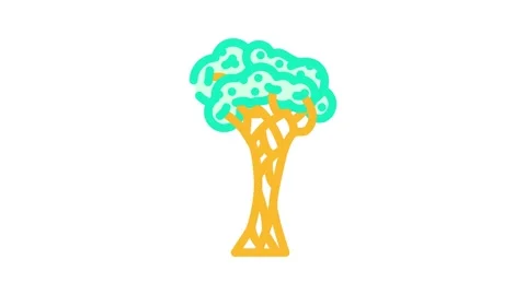Strangler fig jungle amazon color icon animation Stock Footage 327266658