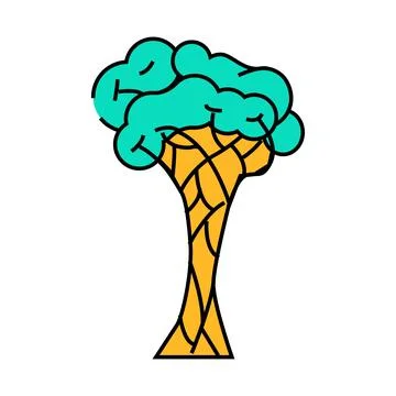 Strangler fig jungle amazon icon color illustration Stock Illustration