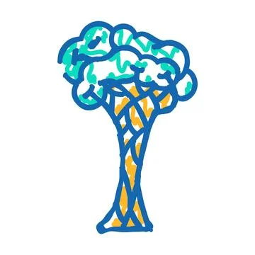 Strangler fig jungle amazon icon doodle illustration 스톡 일러스트