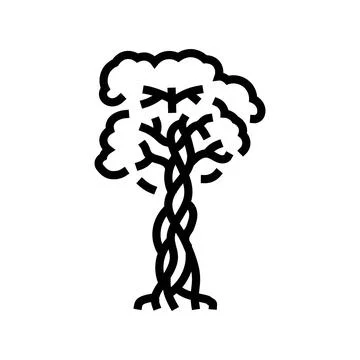 Strangler fig jungle amazon line icon vector illustration 스톡 일러스트