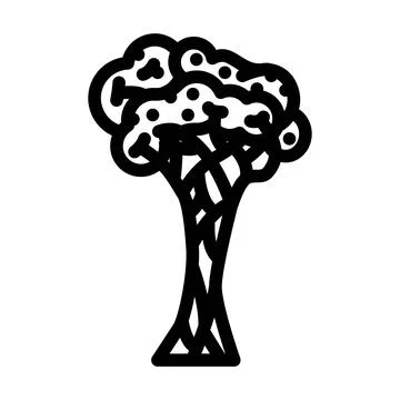 Strangler fig jungle amazon line icon vector illustration 스톡 일러스트