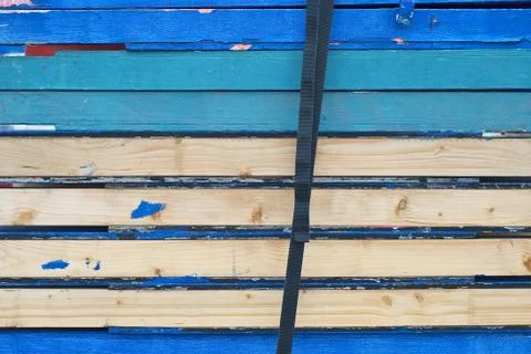 Strap on multicolored wood Stock Photos