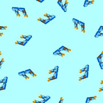Strap system garage tool isometric icon seamless pattern Stock Illustration