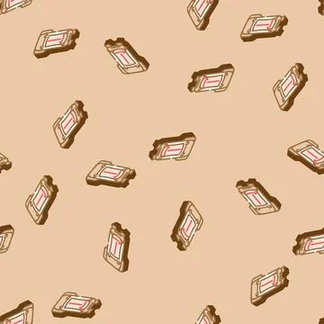 Straps hiking backpack isometric icon seamless pattern 스톡 일러스트