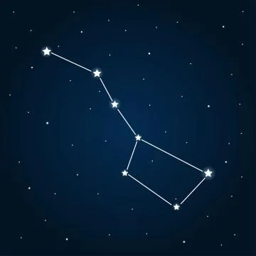 Strar sky with big dipper. Vector illustration. Space. Stock Illustration