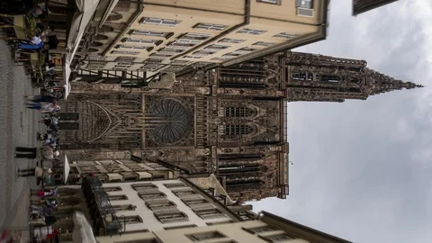 Strasbourg cathedral hyperlapse Stock Footage 112703770