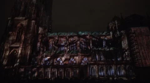 Strasbourg Cathedral light show 库存影片 67229158