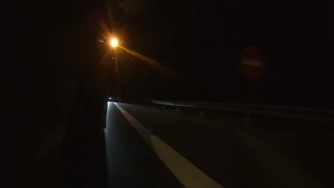 Strasbourg Night Car Rig Shot – Low Angle Front Left View with Urban Motion 16 Stock Footage 319840586